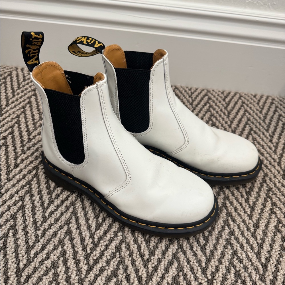 Dr. Martens White Ankle Boots